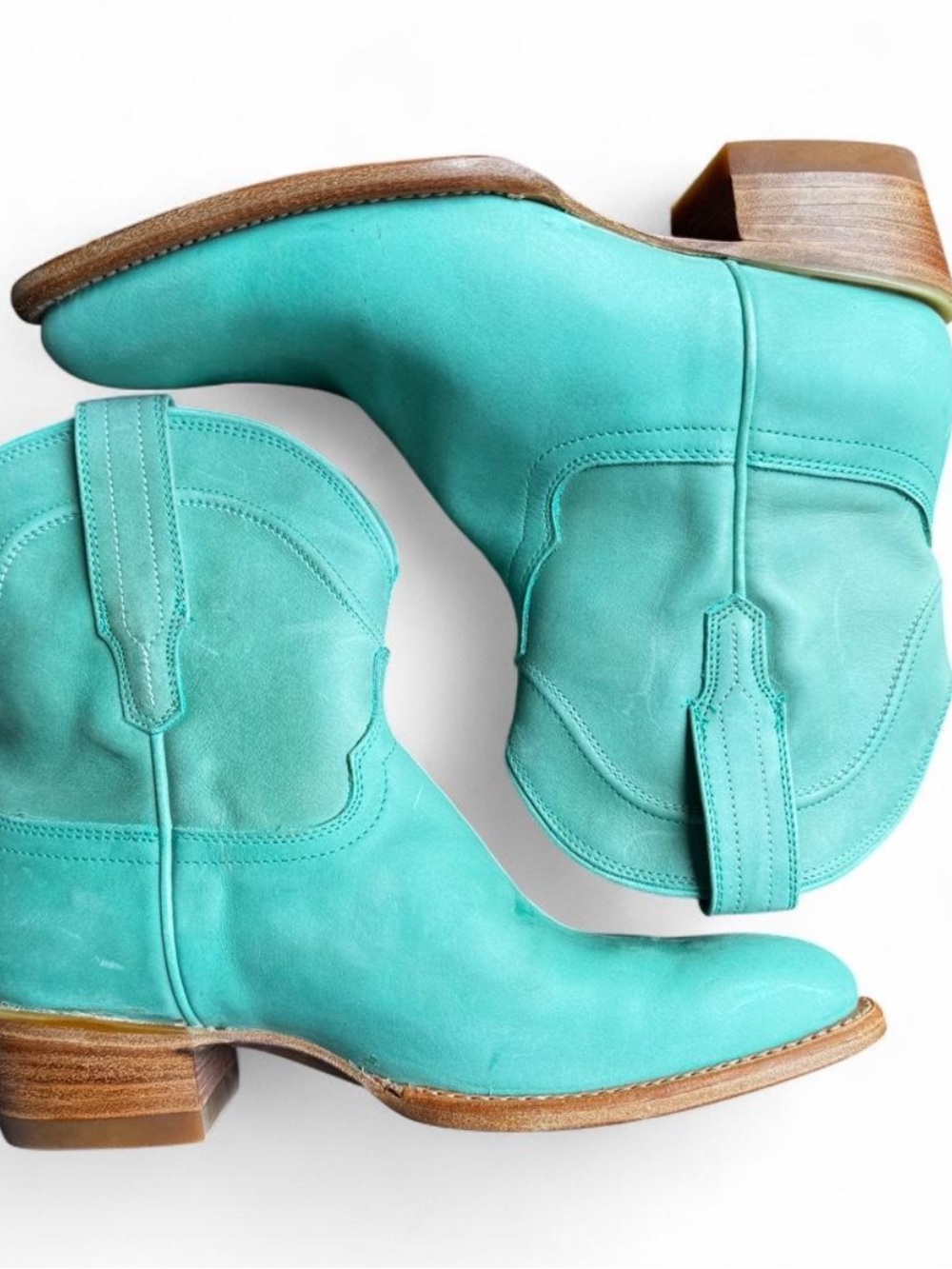 Turquoise Western Ankle Boots - Women